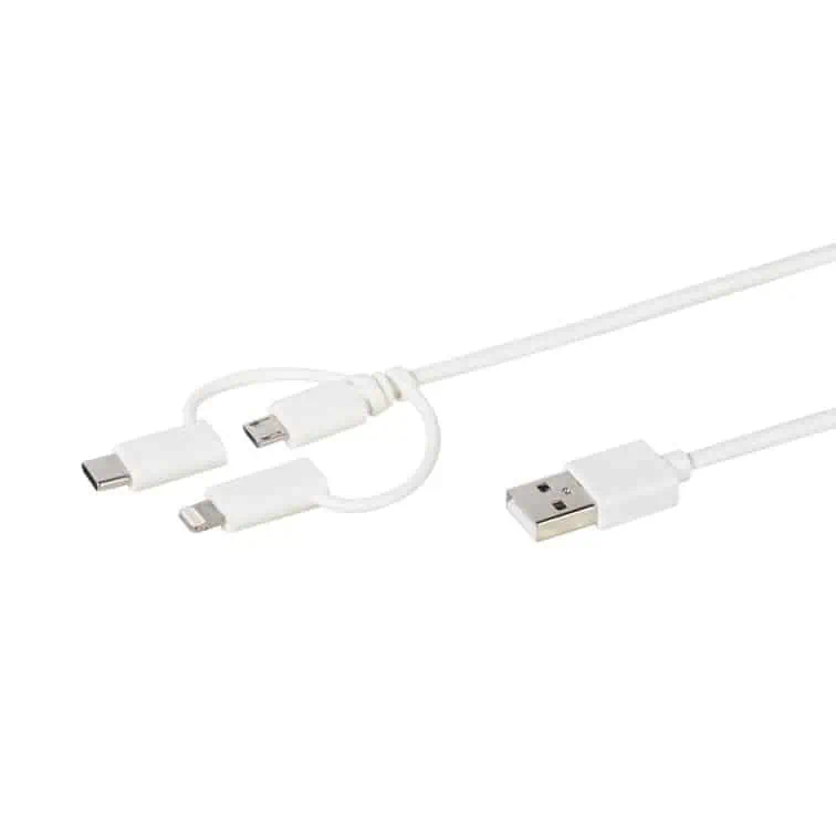 Billede af USB-C/Lightning/Micro-USB Cable 1m White